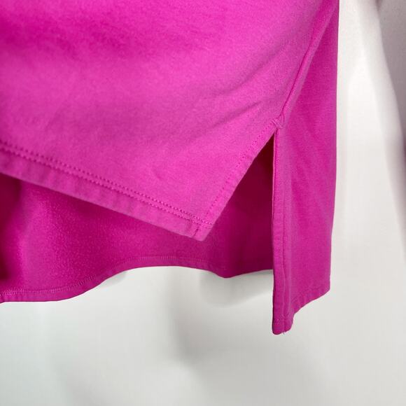 JoyLab Womens Small Bright Pink Mock Neck Side Split Lightweight Sweatshirt Top - Picture 5 of 8